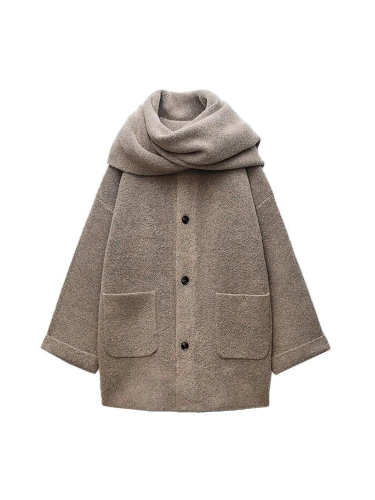 Abigail™ | Strikket Cardigan med Tørklæde