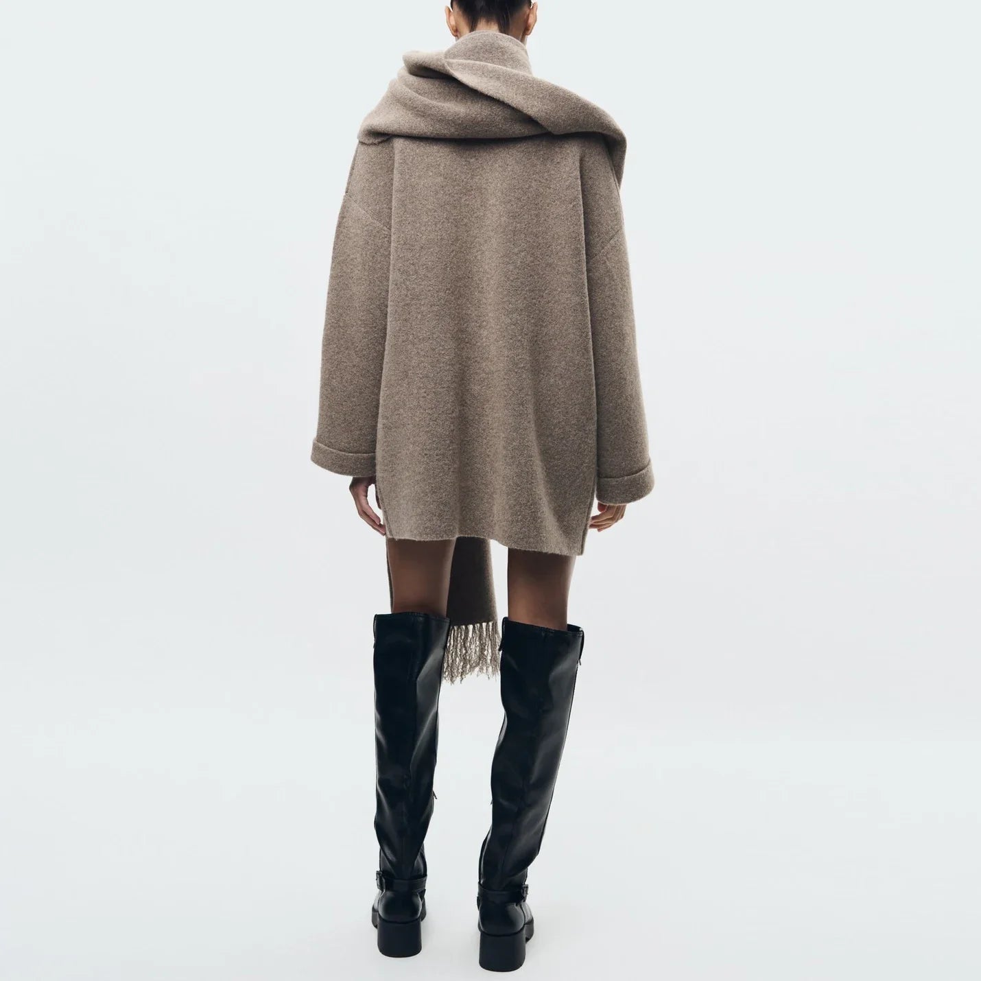 Abigail™ | Strikket Cardigan med Tørklæde