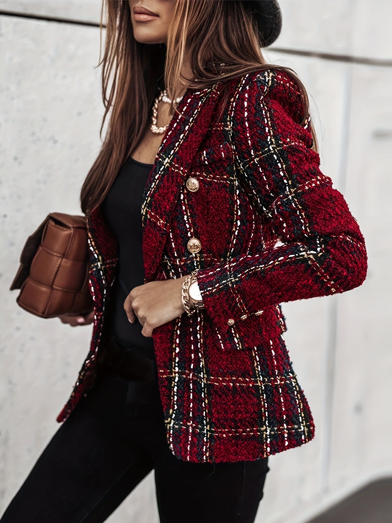 Agnes™ Luxe Plaid Blazer