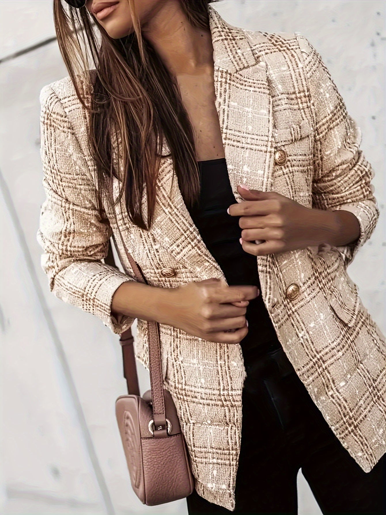 Agnes™ Luxe Plaid Blazer