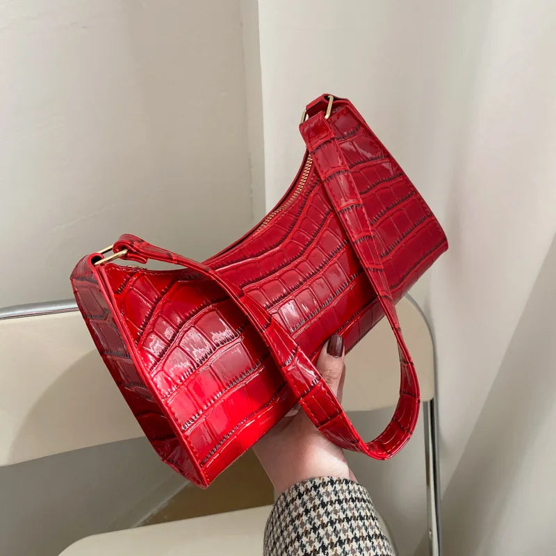 Tilly™ | Skinnende skuldertaske med alligatormotiv