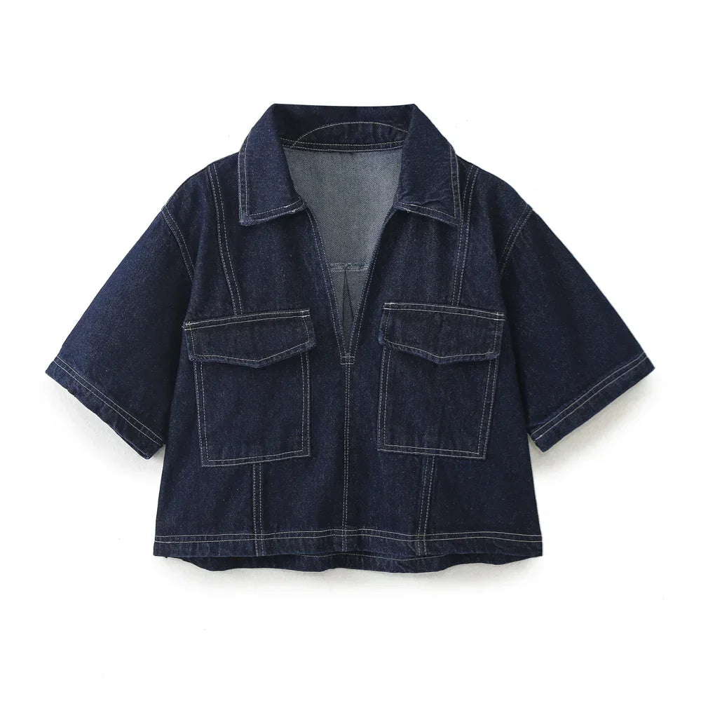 Maris™ | V-hals Denim Sæt