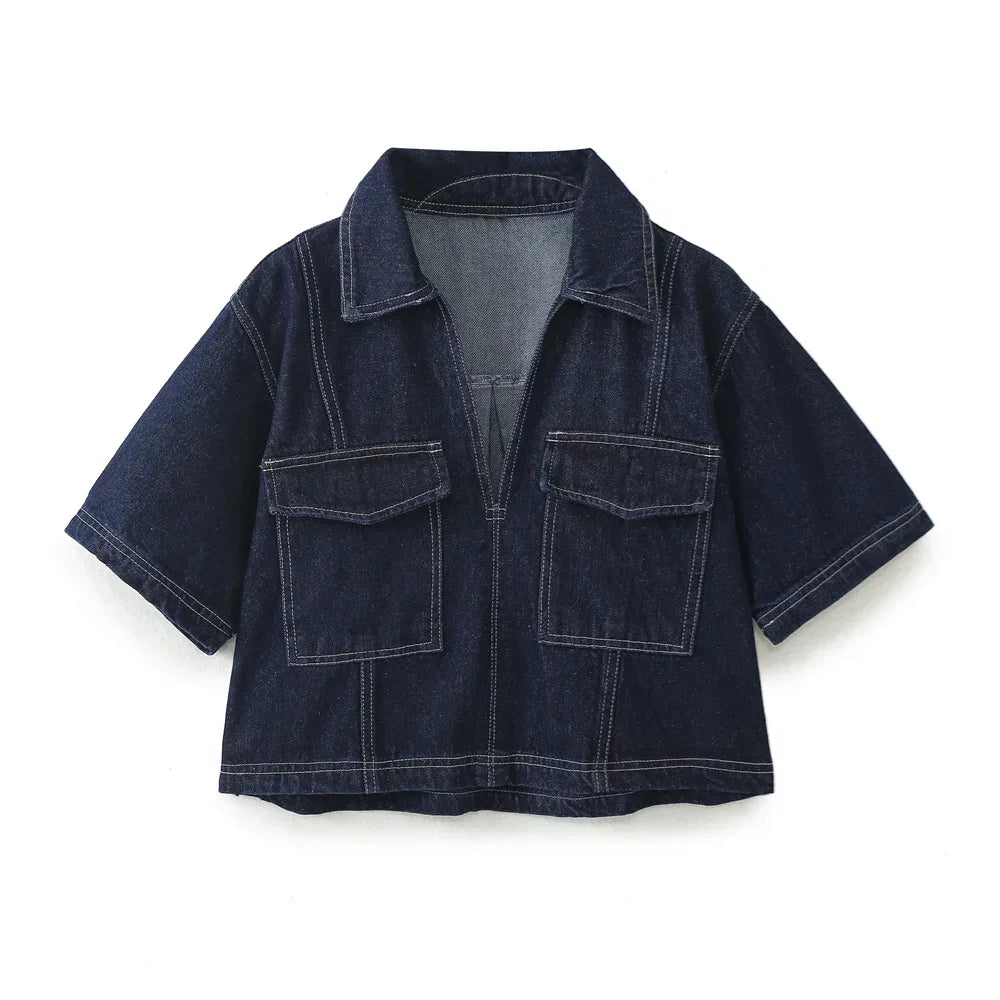 Maris™ | V-hals Denim Sæt